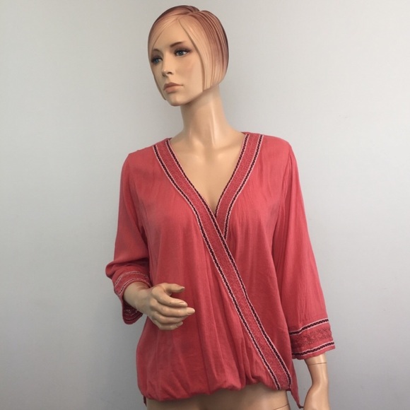 True Craft Tops - 5/$20⏰True Craft Crinkle Surplice Faux Wrap Medium